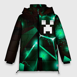 Куртка зимняя женская Minecraft разлом плит, цвет: 3D-черный