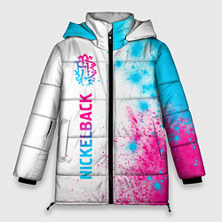 Женская зимняя куртка Nickelback neon gradient style: по-вертикали