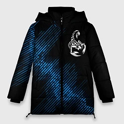 Куртка зимняя женская Scorpions звуковая волна, цвет: 3D-черный