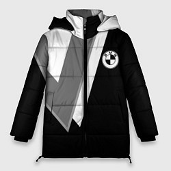 Куртка зимняя женская Бмв - классический черный, цвет: 3D-светло-серый