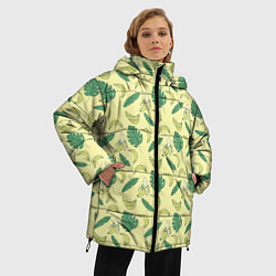 Куртка зимняя женская Бананы паттерн, цвет: 3D-светло-серый — фото 2