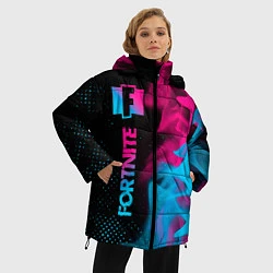 Куртка зимняя женская Fortnite - neon gradient: по-вертикали, цвет: 3D-черный — фото 2