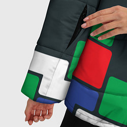 Куртка зимняя женская Падающий блок тетрис, цвет: 3D-светло-серый — фото 2