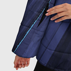 Куртка зимняя женская Синие и тёмные полосы, цвет: 3D-черный — фото 2