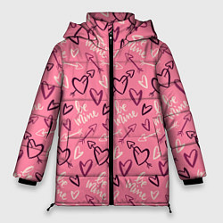 Куртка зимняя женская Be mine паттерн, цвет: 3D-красный