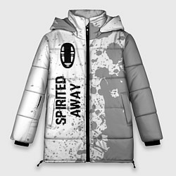 Куртка зимняя женская Spirited Away glitch на светлом фоне: по-вертикали, цвет: 3D-черный