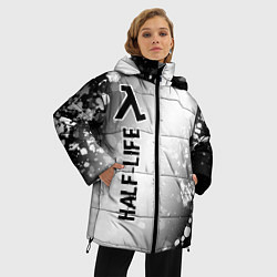 Куртка зимняя женская Half-Life glitch на светлом фоне: по-вертикали, цвет: 3D-черный — фото 2