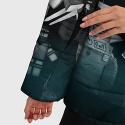 Куртка зимняя женская Роблокс персонажи под градиентом, цвет: 3D-черный — фото 2