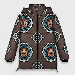 Куртка зимняя женская Тёмный паттерн исторический, цвет: 3D-светло-серый