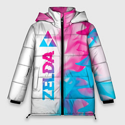 Куртка зимняя женская Zelda neon gradient style: по-вертикали, цвет: 3D-черный