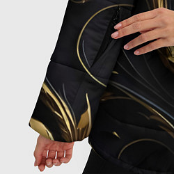 Куртка зимняя женская Золотой орнамент на черном, цвет: 3D-черный — фото 2