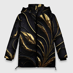 Женская зимняя куртка Золотой орнамент на черном