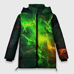 Куртка зимняя женская Зеленое свечение молния, цвет: 3D-светло-серый