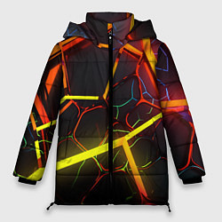 Куртка зимняя женская Неоновые трубки, цвет: 3D-черный