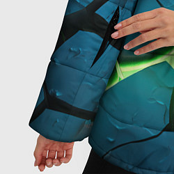 Куртка зимняя женская Синие плиты и зеленая лава, цвет: 3D-светло-серый — фото 2