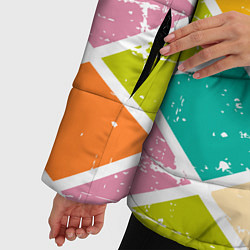 Куртка зимняя женская Весёлые ромбики, цвет: 3D-светло-серый — фото 2