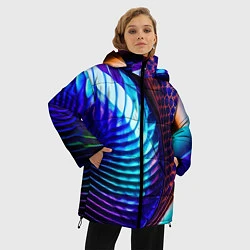 Куртка зимняя женская Неоновый водоворот, цвет: 3D-светло-серый — фото 2