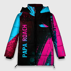 Женская зимняя куртка Papa Roach - neon gradient: надпись, символ