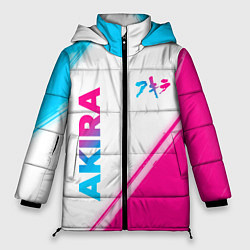 Женская зимняя куртка Akira neon gradient style: надпись, символ