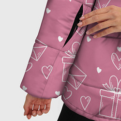 Куртка зимняя женская Влюбленным паттерн, цвет: 3D-светло-серый — фото 2