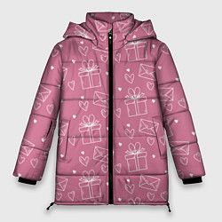 Куртка зимняя женская Влюбленным паттерн, цвет: 3D-светло-серый