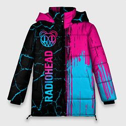 Женская зимняя куртка Radiohead - neon gradient: по-вертикали