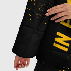 Куртка зимняя женская In Flames - gold gradient: надпись, символ, цвет: 3D-черный — фото 2