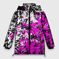 Куртка зимняя женская Розово белая краска, цвет: 3D-черный
