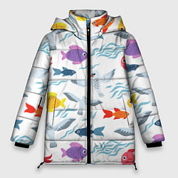 Женская зимняя куртка Рыбы и чайки