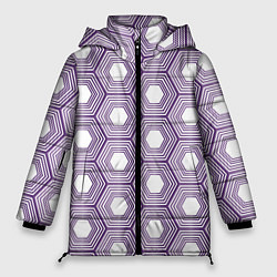 Женская зимняя куртка Шестиугольники фиолетовые
