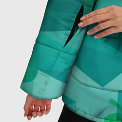 Куртка зимняя женская Листочки и треугольники, цвет: 3D-черный — фото 2