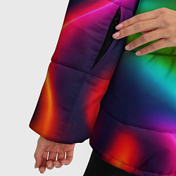 Куртка зимняя женская Неоновые радужные разводы, цвет: 3D-черный — фото 2