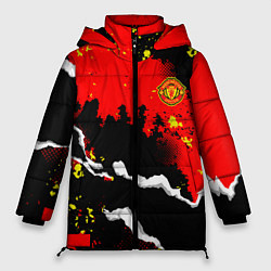Куртка зимняя женская ФК Манчестер Юнайтед команда, цвет: 3D-красный
