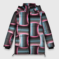 Женская зимняя куртка Множество полурозовых изогнутых четырёхугольников