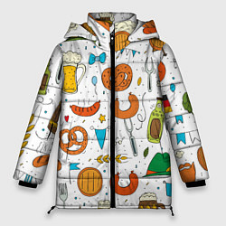 Женская зимняя куртка Октоберфест - цветной дудл