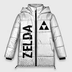 Женская зимняя куртка Zelda glitch на светлом фоне: надпись, символ