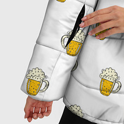 Куртка зимняя женская Кружки с пивом, цвет: 3D-черный — фото 2