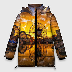 Куртка зимняя женская Река и парк развлечений, цвет: 3D-черный