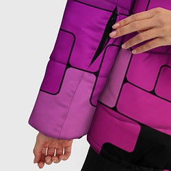 Куртка зимняя женская Фиолетовые текстуры, цвет: 3D-черный — фото 2