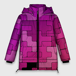 Куртка зимняя женская Фиолетовые текстуры, цвет: 3D-красный
