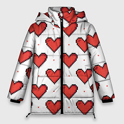 Куртка зимняя женская Pixel heart, цвет: 3D-красный