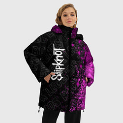 Куртка зимняя женская Slipknot rock legends: по-вертикали, цвет: 3D-черный — фото 2