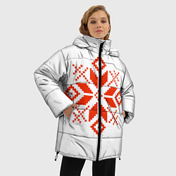 Куртка зимняя женская Удмуртский узор, цвет: 3D-светло-серый — фото 2
