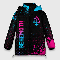 Куртка зимняя женская Behemoth - neon gradient: надпись, символ, цвет: 3D-черный