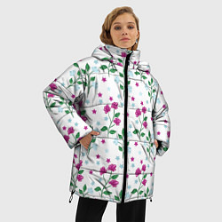 Куртка зимняя женская Stars flowers, цвет: 3D-светло-серый — фото 2