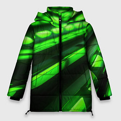 Женская зимняя куртка Green neon abstract