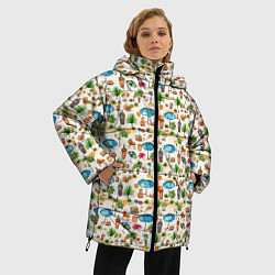 Куртка зимняя женская Пляжные зонты паттерн, цвет: 3D-светло-серый — фото 2