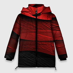 Куртка зимняя женская Шероховатая красно-черная текстура, цвет: 3D-красный