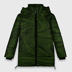 Куртка зимняя женская Зеленое размытие абстракция, цвет: 3D-черный