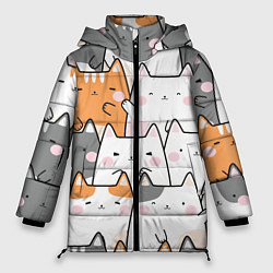 Женская зимняя куртка Семья котиков